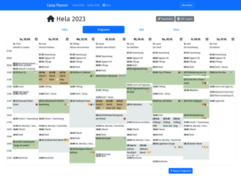 Wochenplan